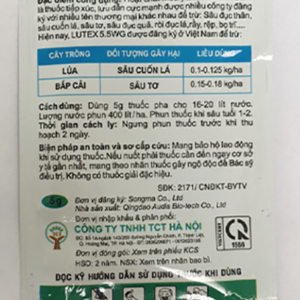 Thuốc trừ sâu sinh học Lutex 5.5WG hiệu Cóc tía